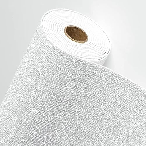 Rouleau de papier peint autocollant – Imperméable et résistant à l'humidité, réduction du bruit et isolation thermique | Papier peint facile à installer pour décoration d'intérieur (Blanc : 2,8 m x 50