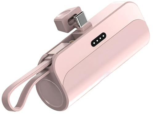 wkao Power Bank compatto da 5000 mAh, mini caricabatterie rapido da 20 W, tipo C e porte, ultraleggero e portatile