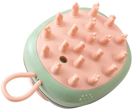 Veemoon Kopfhautmassagegerät aus Abs mit Grünem Silikon des Haarwachstums und Druckentlastung für Männer und Erwachsene für Zuhause und Reisen