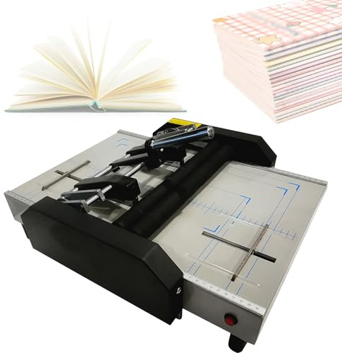 Máquina eléctrica plegable y grapadora de papel para hacer folletos, alta velocidad 200-300 folletos/hora, ideal para imprimir fábricas y escuelas