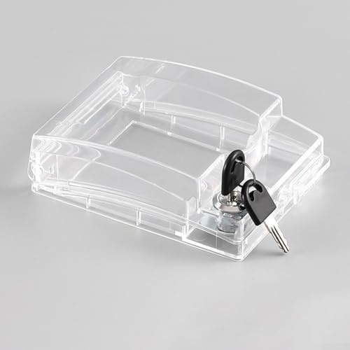 Boîte de prise verrouillable étanche avec clé, couvercle de protection pour protéger les prises électriques dans des conditions humides et difficiles (transparent)