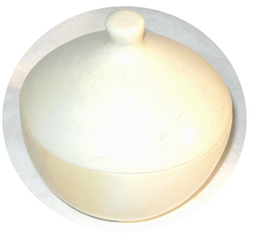 Beurrier rond en pierre africaine avec couvercle – Garde le beurre frais plus longtemps – 12 cm fabriqué à la main issu du commerce équitable Afrique