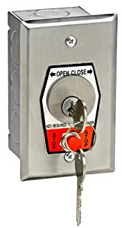 MMTC HBFSX Exterior Open-Close Key Switch With Stop Button In Single Gang Back Box Flush Mount