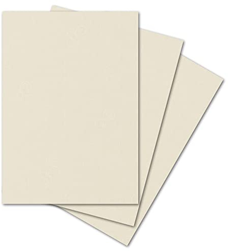 ARTOZ 50x Briefpapier - Chamois DIN A4 297 x 210 mm - Edle Egoutteur-Rippung - Hochwertiges Designpapier Urkundenpapier