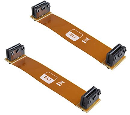 Futheda 2 Stück 2 Wege SLI Brückenverbindung Flexibler Flexible Bridge SLI-Crossfire-Anschluss mit 3 Steckplätzen, kompatibel mit ASUS Nvidia-Grafikkarte 10 cm