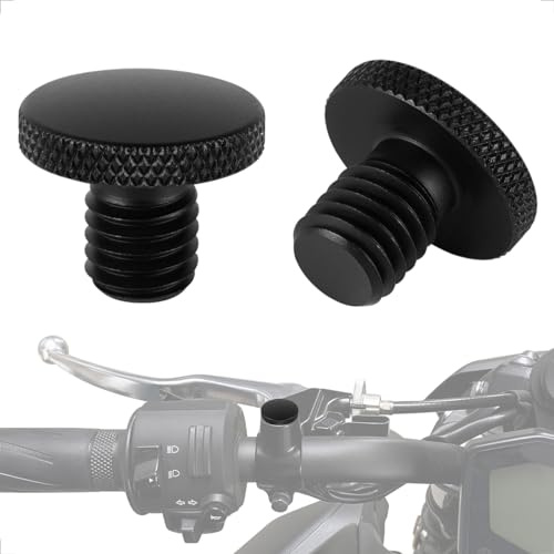 Evermotor Motorrad Spiegel Stopfen CNC Abdeckung M8×1.25 Aluminium Anodische Oxidation Blindstopfen Verkleidungsschrauben M8 1x Rechts- und 1x Linksgewinde/clockwise+ anticlockwise (Ein Paar)