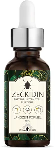 Adema Animal® Zeckidin Liquid - Zeckenschutz für Tiere, für Hunde & Katzen gegen Zecken, 50 ml Inhalt