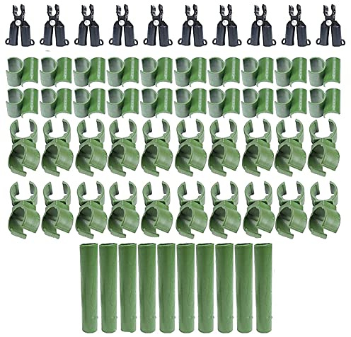 Otzoan, 60 pezzi per traliccio per piante da giardino, con clip di collegamento universale in plastica per giunti di collegamento con fibbia, in metallo, supporto per piante rampicanti (11 mm)