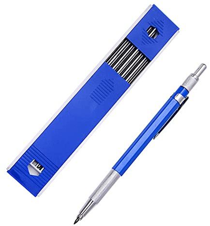 BJH Portamine HB con 10 ricariche per matite, per disegno di disegno, falegnameria, fai da te, schizzi artistici, 2,0 mm (blu)