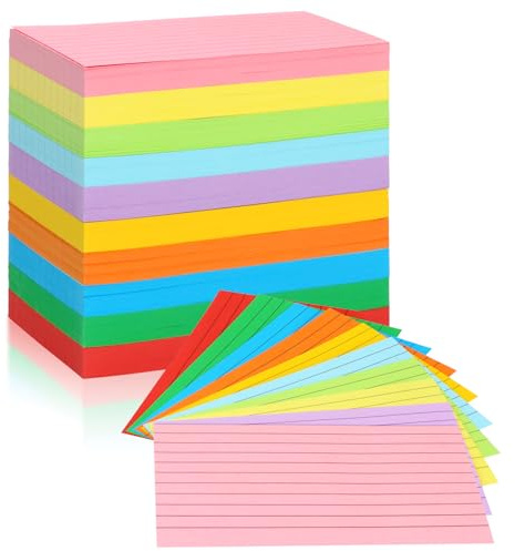 Tecmisse Index Cards 3 x 5 Colored, 600 PCS Colorful Flash Index Card, Note cards, Study Cards, Flash Cards for Studying, Taking Notes, To Do List, 10 Colors