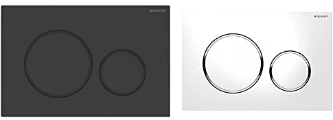 Geberit 115.882.16.1 Betätigungsplatte Sigma20 für 2-Mengen-Spülung, schwarz matt, 115882161 & Betätigungsplatte Sigma 20 (Betätigung von vorne, Drückerstangen schallgedämmt) 115.882.KJ.1