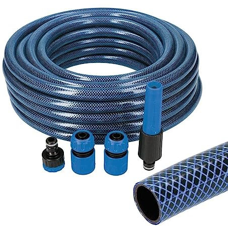 KIT MANGUERA DE JARDIN BLUE INTERIOR Ø15mm. EXTERIOR Ø20mm (5/8) ROLLO 15m CON ACCESORIOS EDM