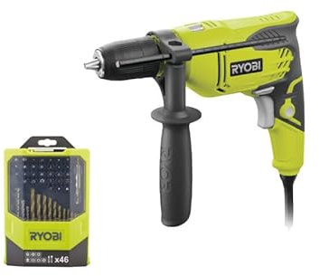 Pack RYOBI - Perceuse à percussion RPD500-GC - 500W - Coffret RAK46MIX 46 accessoires mixtes
