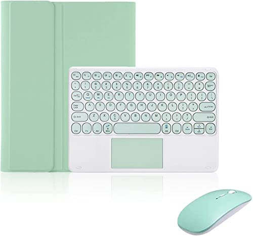 ZKAIAI Funda para iPad Mini 6 Generación 8,3 2021, Carcasa Magnética con Teclado Trackpad Bluetooth, Funda Protectora Delgada con Ranura de Lápiz y Ratón para iPad Mini 6 2021, Verde Claro