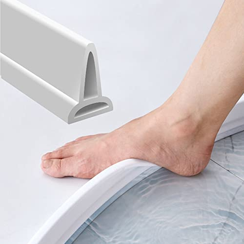 1 m Barrière de Douche pour Salle de Bain - Obturateur d’Eau en PVC - Joint d’Étanchéité pour Douche