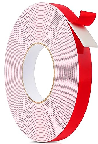 Ainiv Dubbelsidig tejp, tjocklek 2 mm monteringstejp (10 m x 20 mm), vattentät monteringstejp, spegeltejp, 3 m dubbelsidig tejp extra stark, skumband för bil bostad kontorsinredning vägg