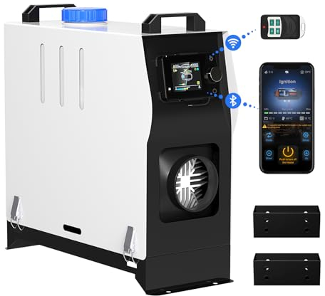 Likaci Dieselheizung Bluetooth APP Steuerung 5KW-8KW 12V/24V Diesel-Luft-Auto-Standheizung Schnelles Aufheizen mit verbessertem LCD-Schalterdisplay und Fernbedienung für Wohnmobil, Garage