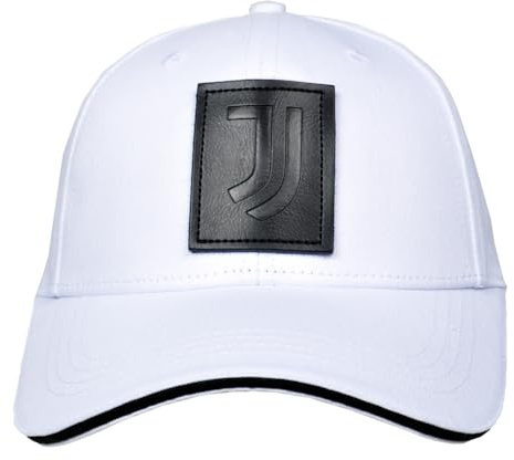 Cappello Baseball Junior Bianco con Logo in Pelle e Ricamo, Prodotto Ufficiale Juventus 133192 Junior