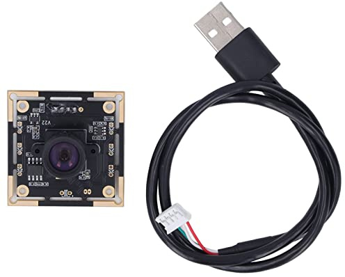 Webcam USB 2.0 avec une résolution de 1280 × 720, angle de vue de 100° correction de la distorsion adaptateur ordinateur portable avec câble de 50 cm pour la visioconférence et le streaming