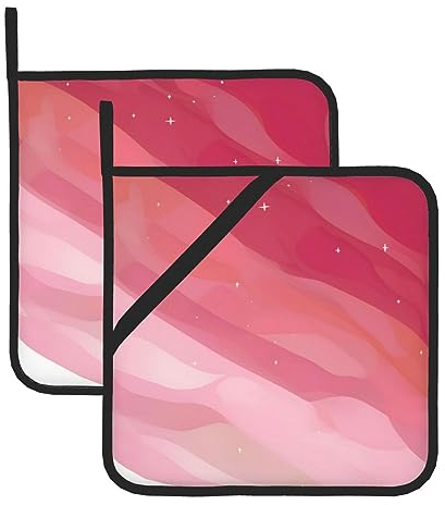 Trukd 2 presine rosa sfumate per cucina, forno a microonde, barbecue, resistenza al calore