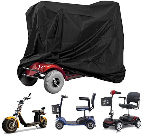 KMDZDZGS Scooter Cover, Mobility Scooter Cover, Motorcycle Cover, Scooter Storage Tarpaulin, Universal Moped Waterproof Cover, Outdoor Rain UV Protection, for Most Mobility Scooter (190 x 71 x 117cm)