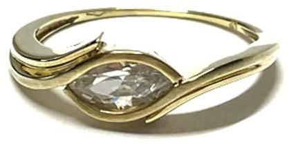 Ring 333/- Gelbgold Zirkonia Glanz Klassiker Solitärring Schmuckring Vorsteckring #58