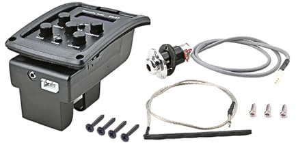 SHOOYIO 4 Bänder Gitarrenvorverstärker EQ Equalizer Akustikgitarre Equalizer One Board Vorverstärker Tonabnehmer Stimmgerät Lautstärkeregler Drehregler Tonabnehmer