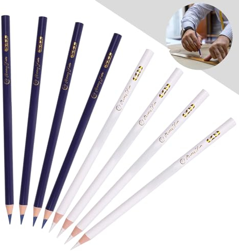 8 Stück Schneiderkreide, Schneiderkreidestift, Nähkreide Stoffkreide, Nähen Bleistift, Stoff Marker Stift für Schneiderei Nähen Notizen Basteln (2 Farben)