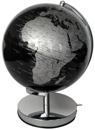 Globe terrestre de table lumineux Terra Black Light en métal et plastique 250 x 320 mm