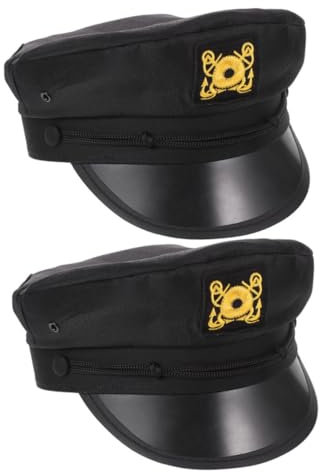 Alasum 2pcs Sailor Party Hat Nautical Captain Hat for Women and Men for Boat Sailor Costume
