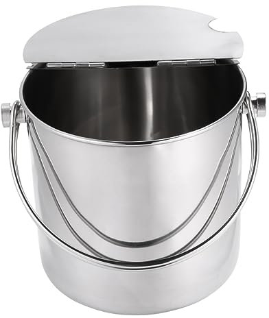 Amosfun 2l Capacity Retro Ice Bucket Insulation Box for Bar Beer Steel Ice Bucket Lid and Handle