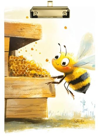 Bee Collecting Honey Beehive Klemmbretter A4 Größe 31,8 x 22,9 cm Klemmbrett Ordner mit niedrigem Profil-Clip für LKW-Fahrer, Mediziner