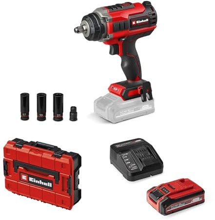Einhell Professional Akku-Schlagschrauber IMPAXXO 18/450 Power X-Change (18 V, 450 Nm, 3 Leistungsstufen, Brushless, 1/2-Aufnahme, inkl. Nuss-Set, 4,0 Ah PLUS Akku + Ladegerät)
