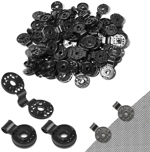 50pcs Clips Tela de Sombra, Clips De Plástico para Tela Protectora,Clip Especial con Ojal, Panel Cerca Malla Cortavientos, de para Sombrilla para Jardín al Aire Libre (Negro)