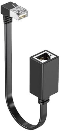 Cavo di prolunga Ethernet CAT7 da 10 Gbps, prolunga a 90 gradi, adattatore per cavo di rete RJ45 ad angolo retto per PC