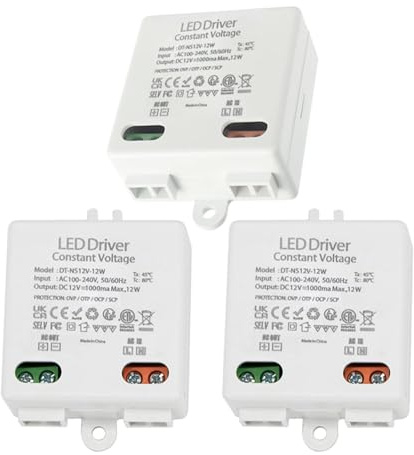 3 pcs LED Trafo Mini12V/DC，12V/DC 12W MiniLED Transformator | LED Driver - Gleichstrom Treiber，0-10W Mini Transforme2，LED Lampen Beleuchtungen Elektronischer Trafo