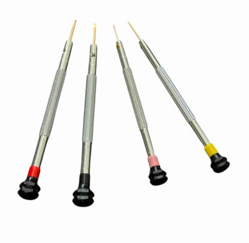 Horotec MSA01.004 Set mit 4 antimagnetischen Schraubendrehern für Uhrmacher-Werkzeug