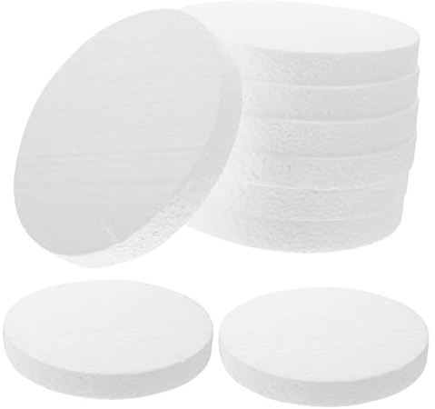 Angoily 16 Pezzi Dischi Schiuma Fai da Te per Decorare Torte Vassoi Rotondi in Polistirolo per Feste e Speciali Supporto per Torte in Schiuma per Donne e Ragazze 2 Cm Spessore 15 Cm Diametro