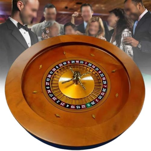Generisch HöLzernes Roulette-Rad 18/20 Zoll Digital Zifferblatt Mehrzweck Tragbar Roulette-Brettspiel Plattenspieler Unterhaltungs Roulette-Rad FüR Erwachsene