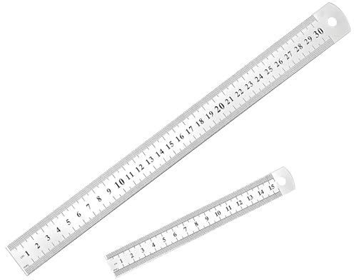 Metall Lineal 30cm 15cm Stahllineal Metalllineal Doppelseitenskala Kante Edelstahl Lineal Messwerkzeug für Lehre Büro Schule