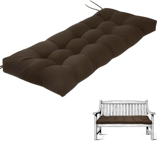 AQIGR Bankauflage Sitzkissen Gartenkissen Bankkissen 90x50/100x50/110x50/120x50cm, Dicke Von 8-10cm,Sitzauflagen Loungekissen Sitzpolster Auflage Für Bänke/Gartenbank(Coffee Brown,100x40cm/39x16in)