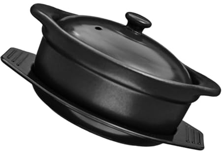 WEKADRIN Keramik Kochtopf mit Deckel und Hitzebeständiger Casserole Topf mit Doppelgriff für Suppen Eintöpfe und Langsames Schmoren Praktischer Haushaltstontopf für Küche und Ceranfeld