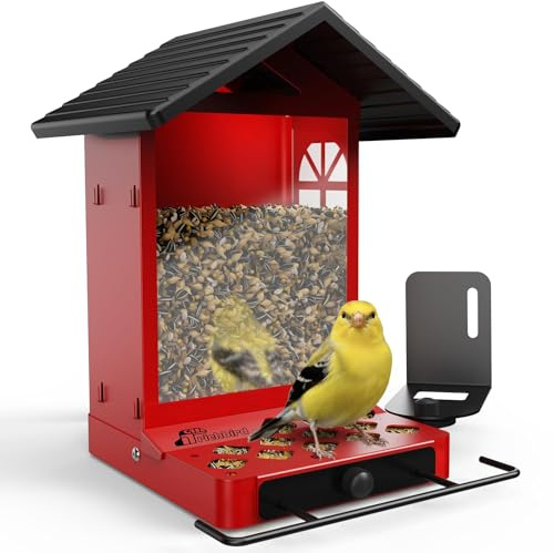 Richbird Vogelfutterstation aus Metall, Wand- und Stangenmontage, 2,4 l großes Fassungsvermögen, Robustes kaufestes und wetterbeständiges Design, leicht zu reinigen und zu befüllen, zieht Wildvögel