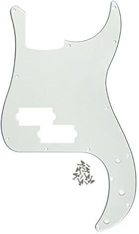 FLEOR 13-Loch Modern Style Standard PB Bass Pickguard ohne Truss Rod Notch für 4-Saiter P Bass Modell, Vintage Weiß 3-lagig