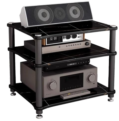 2/3/4-stufiges HiFi-Rack, Professionelles Audio-Rack, Geräteschrank Mit Mehreren Ablagen Für Heimkino, Studioequipment Und AV-Receiver(Schwarz,60 * 48 * 54cm(3Tier))