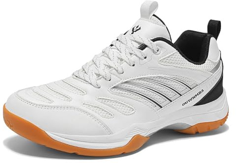 Wtharosa Badmintonskor för unisex – andningsbara och halkfria – multisport för inomhus- och utomhusbruk, Vit, 42 EU