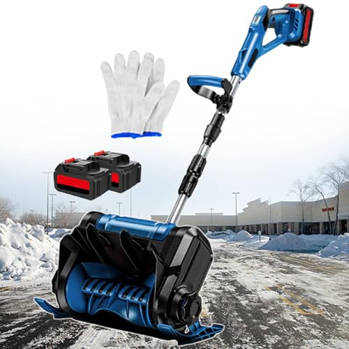 Spazzaneve elettrico senza fili, spazzaneve elettrico a batteria, regolabile in 3 direzioni, larghezza di pulizia di 30 cm, caricabatterie incluso, ideale per uso in proprietà e in fabbrica