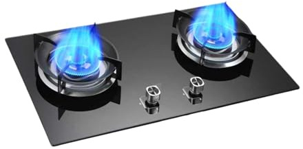 Fornello A Gas A 2 Fuochi, Da Piano Di Lavoro For Uso Domestico A GPL/Naturale, Cottura Ad Alta Efficienza Con Anello Fuoco 4,2KW, Protezione In Caso Guasto Della Fiamma(NG)