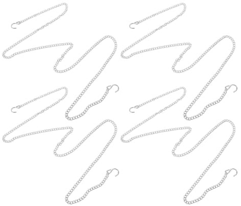 Veemoon 4 Piezas de Cadena metálica Colgante de 99 cm con Ganchos en S - Cadena de Repuesto Plateada para Colgar en comederos de pájaros, macetas, faroles y decoración de jardín.