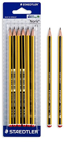STAEDTLER HB2 NORIS PENCILS PAC med 6 artiklar gula och svarta ränder